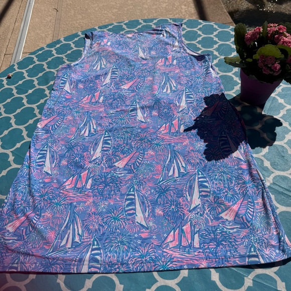 Lilly Pulitzer Johanna sleeveless cover up in Boca Blue - Picture 3 of 3